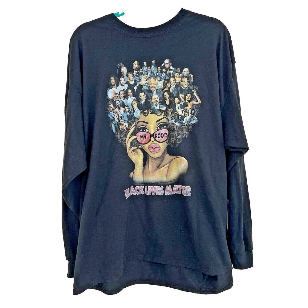 "My Roots" Black‎ Lives Matter Unisex Men's Long Sleeve T-shirt 2XL Icons